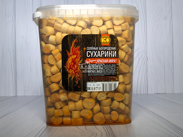 Сухарики с красной икрой в Томилино