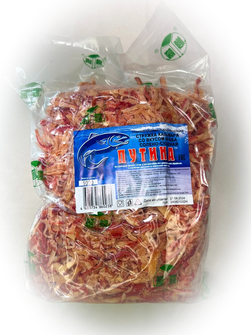 Кальмар стружка со вкусом краба "Розовая" (ПУТИНА) в Томилино